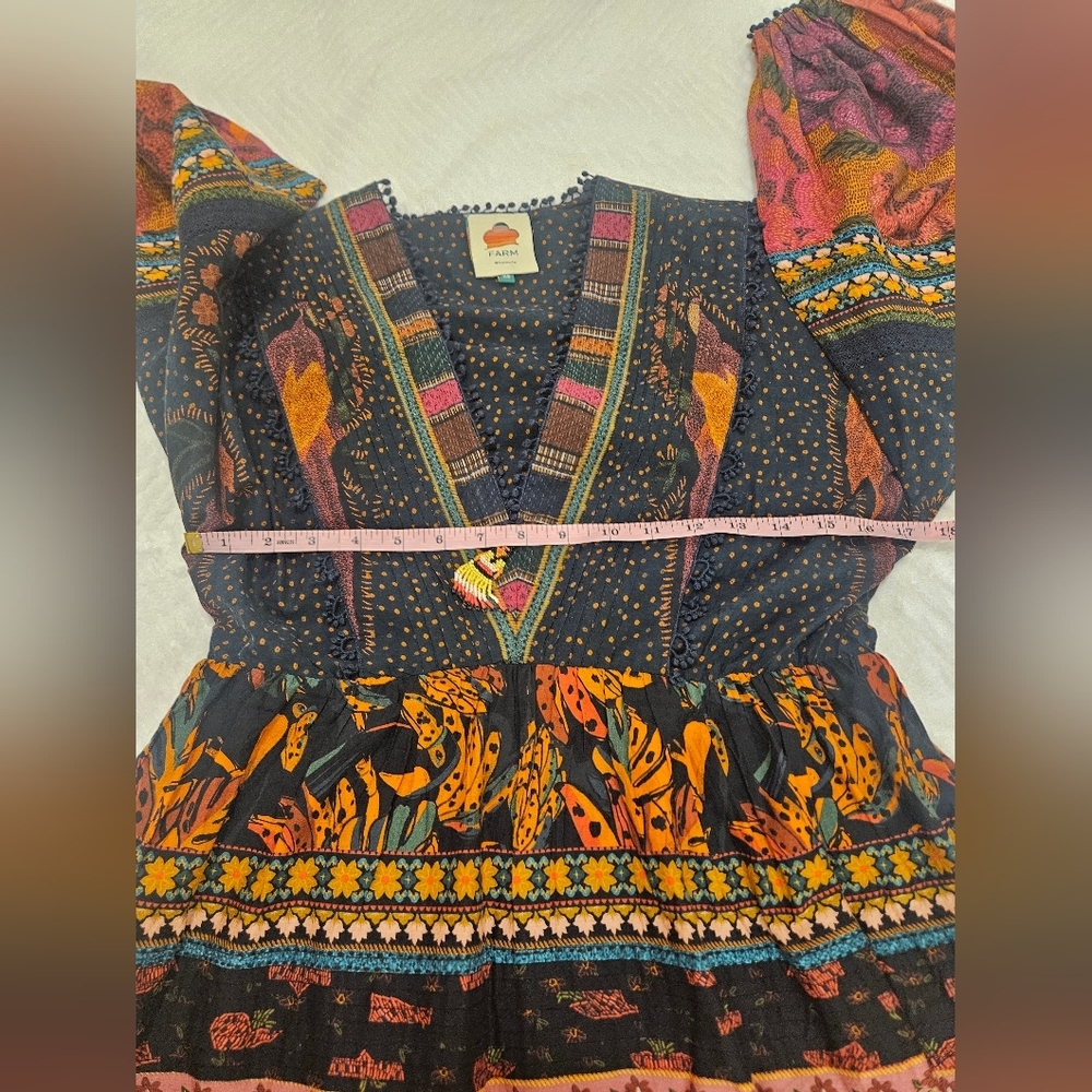 Farm Rio Mixed Patchwork Boho Minidress Size XS - Picture 13 of 16